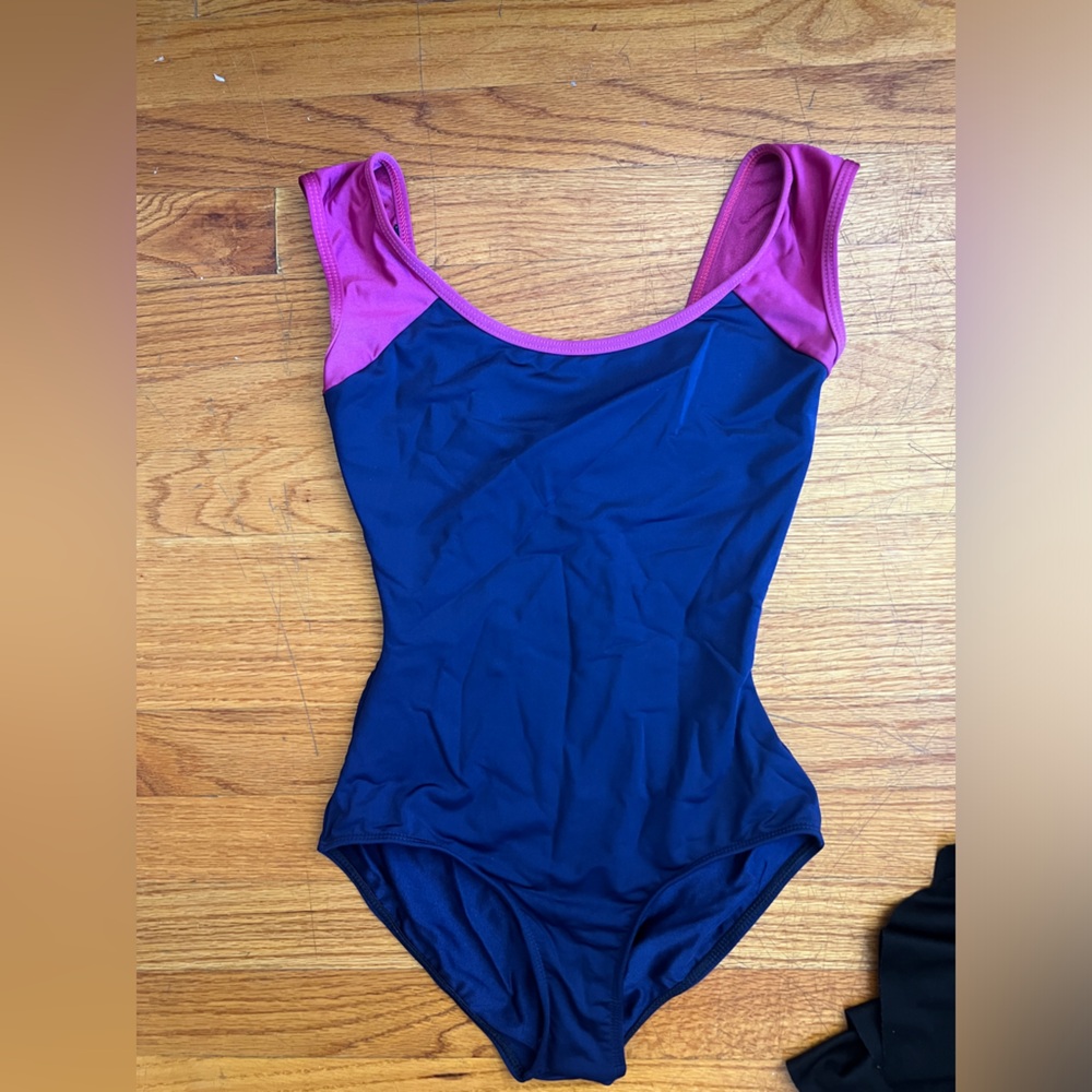Navy and fuschia leotard
